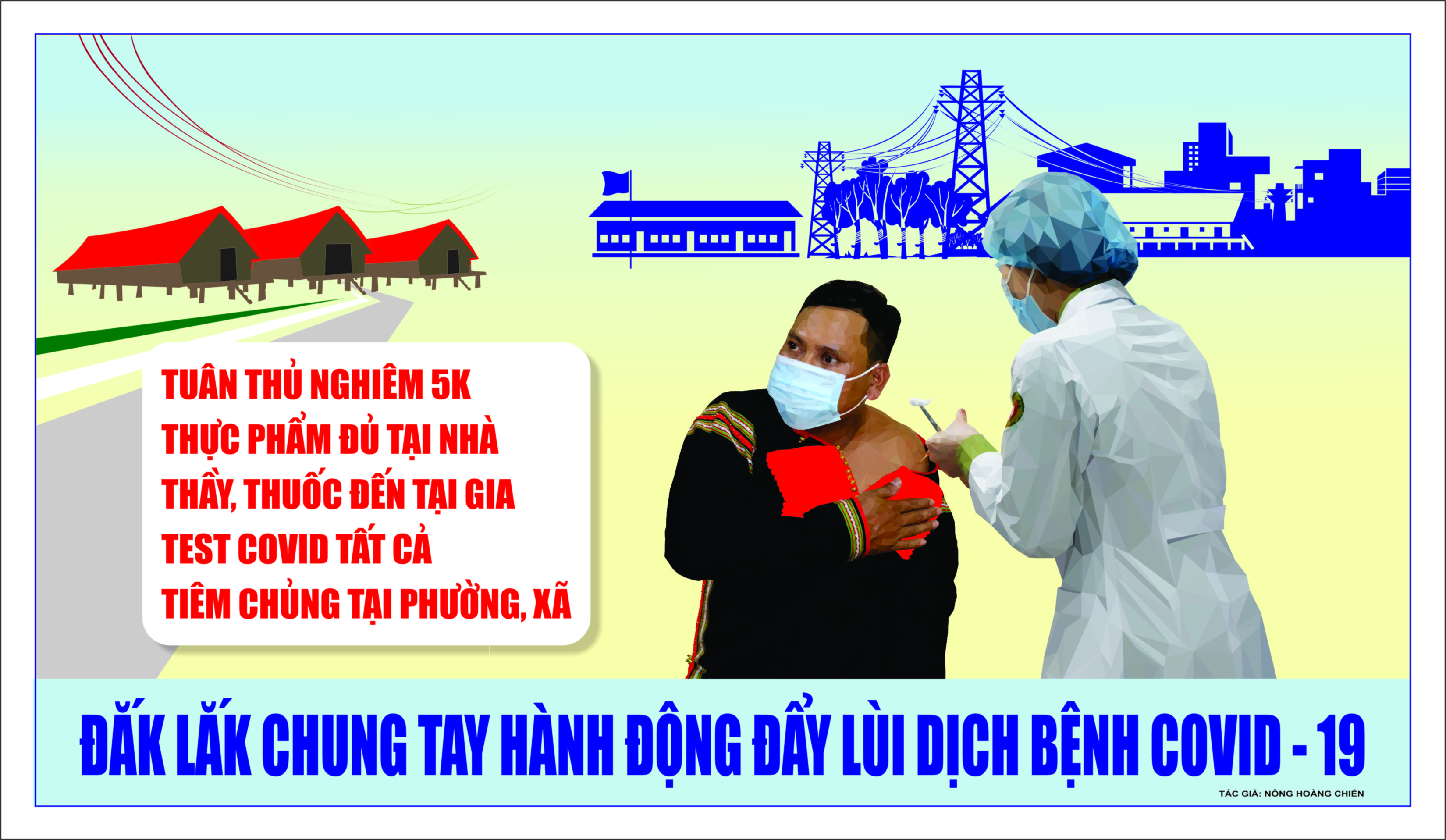 Tranh cổ động phòng, chống COVID-19